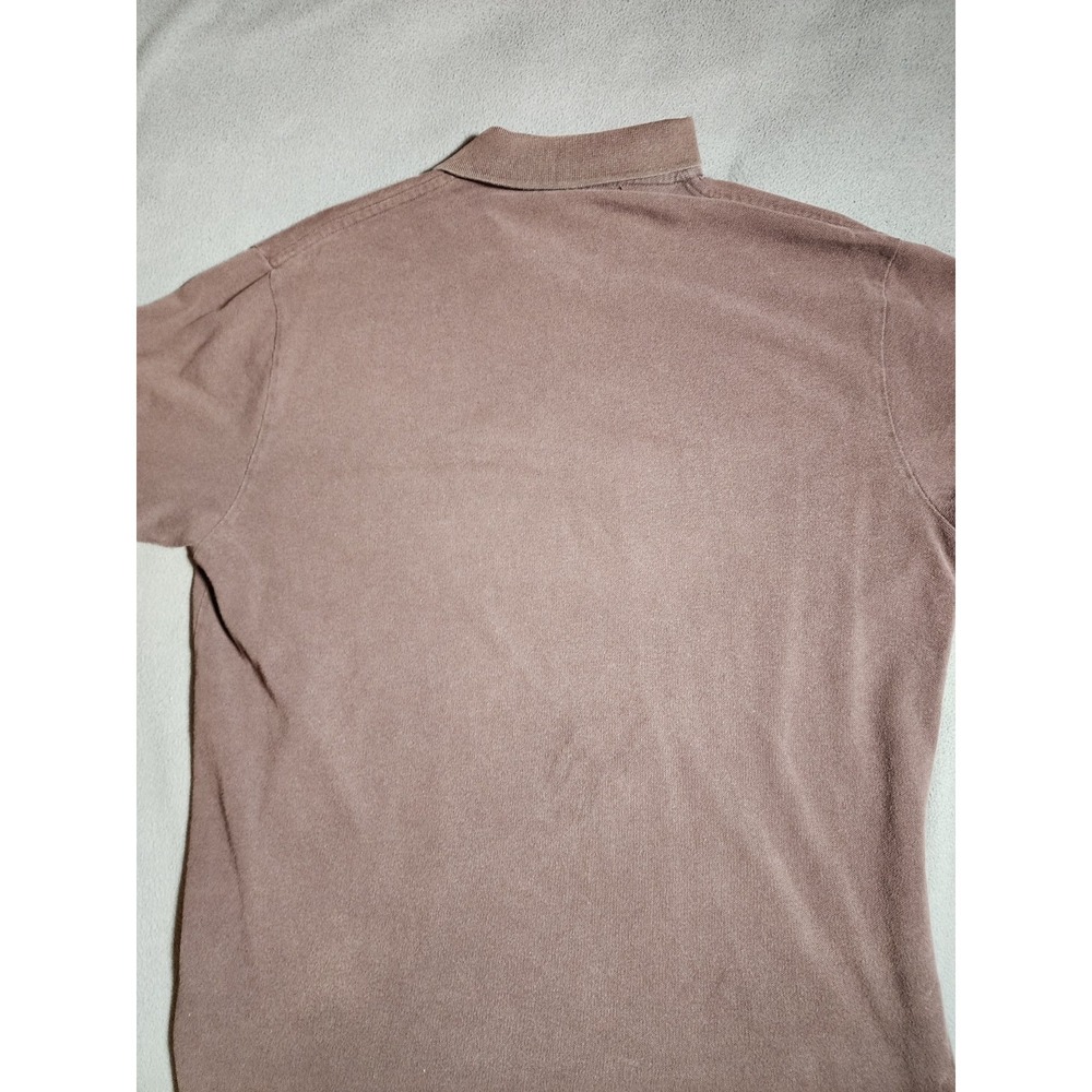 Polo Ralph Lauren T-Shirt Men Medium Brown Short Sleeve Collared Green Pony - Picture 16 of 16
